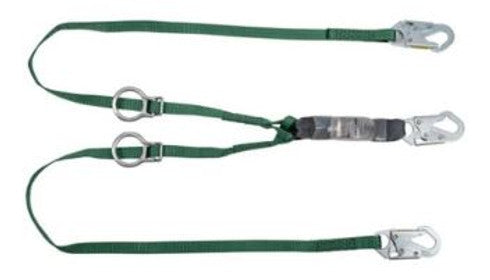MSA V-SERIES Standard Shock Absorbing Lanyard - Fixed/Adjustable Single, Twin Leg, and Tie-Back