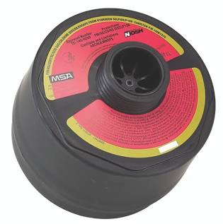 MSA Single Canister, Formaldehyde/Acid Gas/Chlorine Dioxide/Hydrogen Sulfide/P100 (FM/AG/CD/HS), Black Part# 10067470