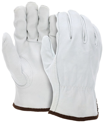 MCR Leather Drivers Work Gloves - Competitive Value (CV) C Grade Grain Goatskin - Keystone Thumb - Box of 12