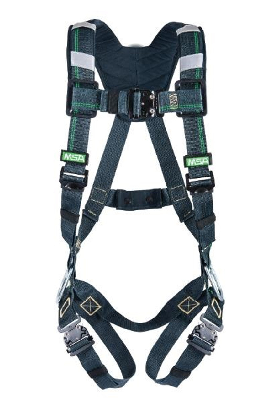MSA EVOTECH® Arc Flash Harness, Back Steel D-ring, Quick-Connect Leg Straps, Shoulder Padding