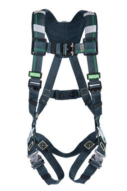 MSA EVOTECH® Arc Flash Harness, Back & Hip Steel D-rings, Quick-Connect Leg Straps, Shoulder Padding