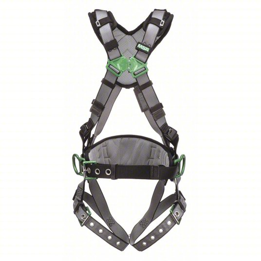 MSA V-FIT™ Safety Harness, Construction, Back & Hip D-Rings, Tongue Buckle Leg Straps, Shoulder Padding