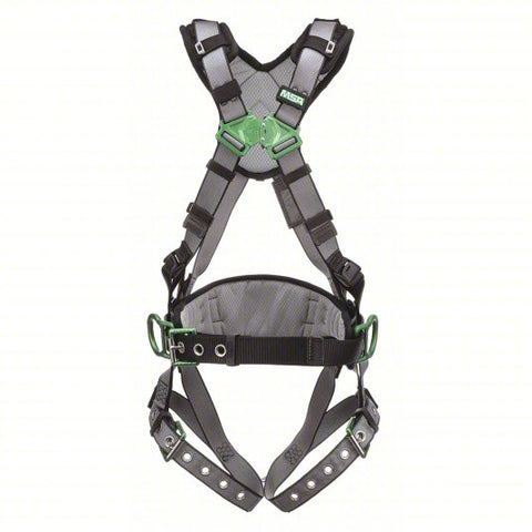 MSA V-FIT™ Safety Harness, Construction, Back & Hip D-Rings, Tongue Buckle Leg Straps, Shoulder Padding