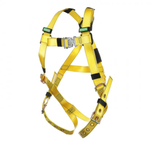 MSA Gravity® Coated Web Harness, Vest-Type, Back D-Ring, Tongue Buckle Leg Straps