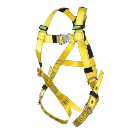 MSA Gravity® Coated Web Harness, Vest-Type, Back D-Ring, Tongue Buckle Leg Straps