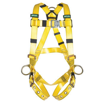 MSA Gravity® Coated Web Harness, Vest-Type, Back & HIP D-rings, Tongue Buckle Leg Straps