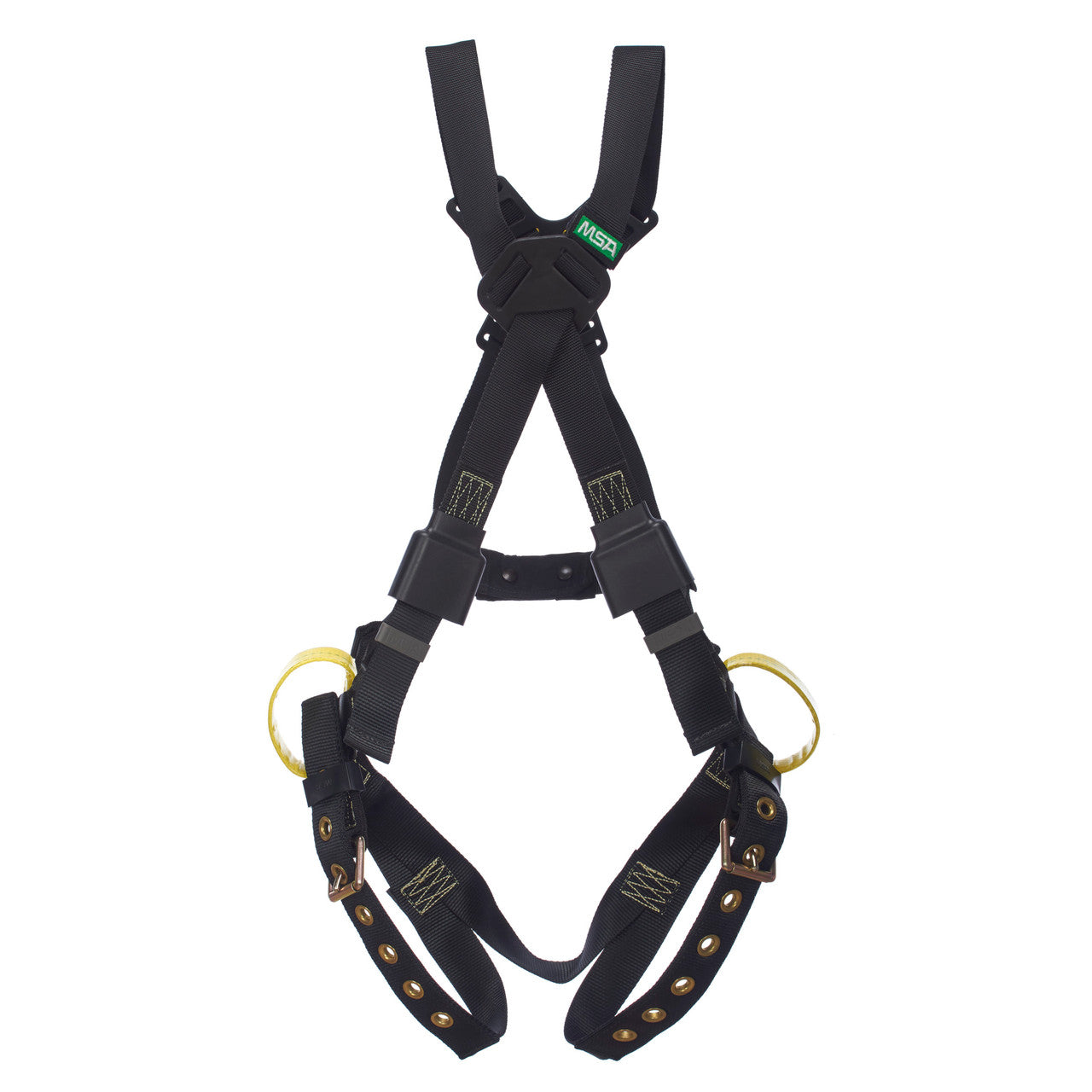 MSA Workman® Arc Flash Crossover Harness, Back Web Loop, Tongue Buckle Leg Straps, Rubber Covers