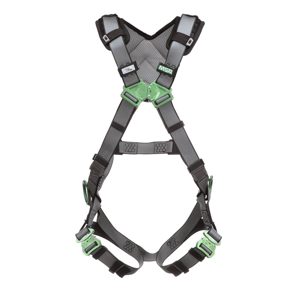 MSA V-FIT™ Safety Harness, Back D-Ring, Quick-Connect Leg Straps, Shoulder Padding