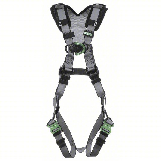 MSA V-FIT™ Safety Harness, Back & Chest D-Rings, Quick-Connect Leg Straps, Shoulder Padding