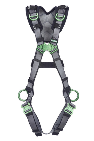 MSA V-FIT™ Safety Harness, Back & Hip D-Rings, Quick-Connect Leg Straps, Shoulder & Leg Padding