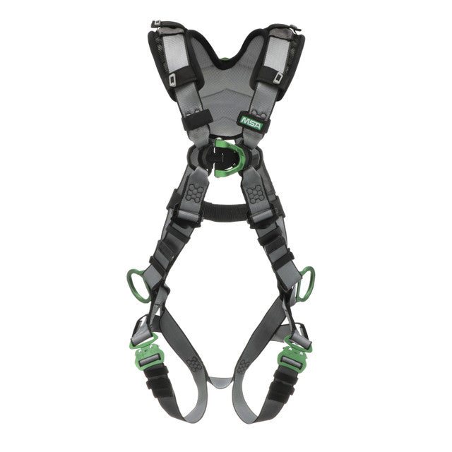 MSA V-FIT™ Safety Harness, Back & Hip D-Rings, Quick-Connect Leg Straps, Shoulder Padding