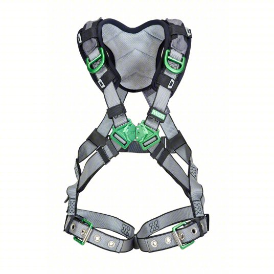 MSA V-FIT™ Safety Harness, Back & Shoulder D-Rings, Tongue Buckle Leg Straps, Shoulder Padding