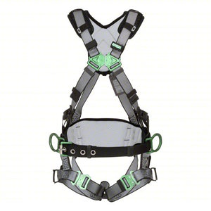 MSA V-FIT™ Safety Harness, Construction, Back & Hip D-Rings, Quick-Connect Leg Straps, Shoulder Padding