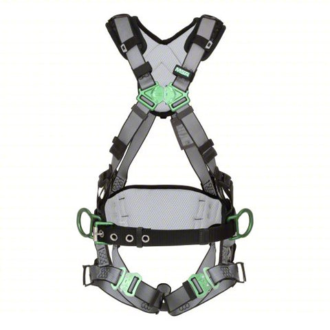MSA V-FIT™ Safety Harness, Construction, Back & Hip D-Rings, Quick-Connect Leg Straps, Shoulder Padding