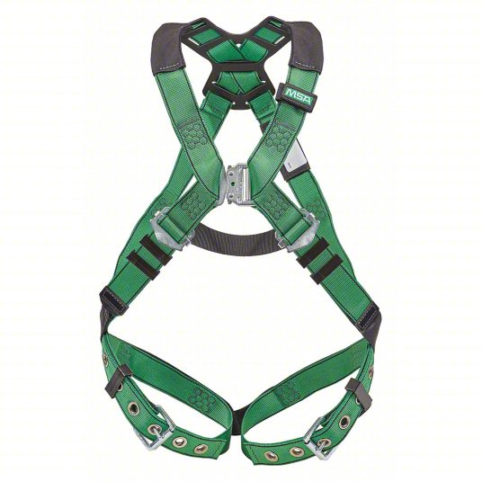 MSA V-FORM+™ Full Body Harness Back D-Ring, Tongue Buckle Leg Straps Quick Connect Chest Buckle