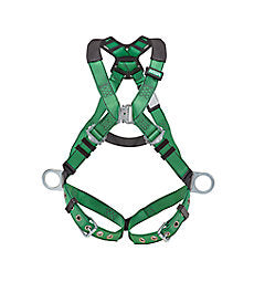 MSA V-FORM+™ Full Body Harness Back & Hip D-Rings, Tongue Buckle Leg Straps Quick Connect Chest Buckle