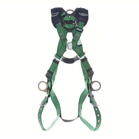 MSA V-FORM+™ Full Body Harness Back, Chest, Hip & Shoulder D-Rings, Tongue Buckle Leg Straps Quick Connect Chest Buckle
