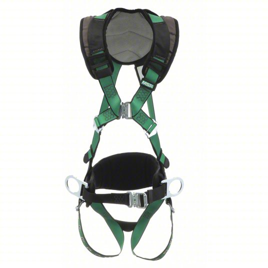 MSA V-FORM+™ Construction Harness Back & Hip D-Ring, Tongue Buckle Leg Straps, Shoulder Padding