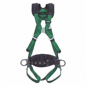 MSA V-FORM+™ Construction Harness Back & Hip D-Ring, Tongue Buckle Leg Straps, Shoulder Padding, Quick Connect Chest Buckle