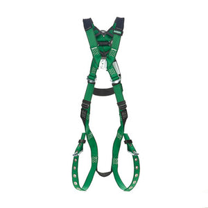 MSA V-FORM+™ Full Body Harness Back D-Ring with D-Ring Extender, Tongue Buckle Leg Straps Quick Connect Chest Buckle