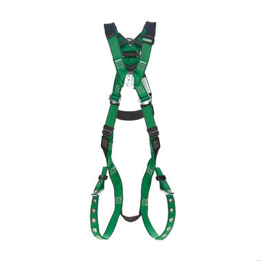 MSA V-FORM+™ Full Body Harness Back D-Ring with D-Ring Extender, Tongue Buckle Leg Straps Quick Connect Chest Buckle