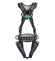 MSA V-FLEX™ Safety Harness, Construction, Back D-Ring, Hip D-Rings, Quick Connect Leg Straps