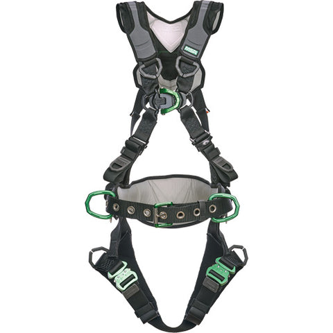 MSA V-FLEX™ Safety Harness, Construction, Back D-Ring, Chest D-Ring, Hip D-Rings, Quick Connect Leg Straps