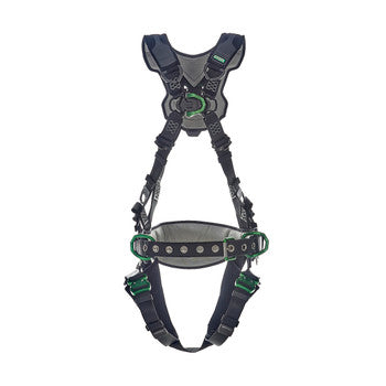 MSA V-FLEX™ Safety Harness, Construction, Back D-Ring, Chest D-Ring, Hip D-Rings, Tongue Buckle Leg Straps