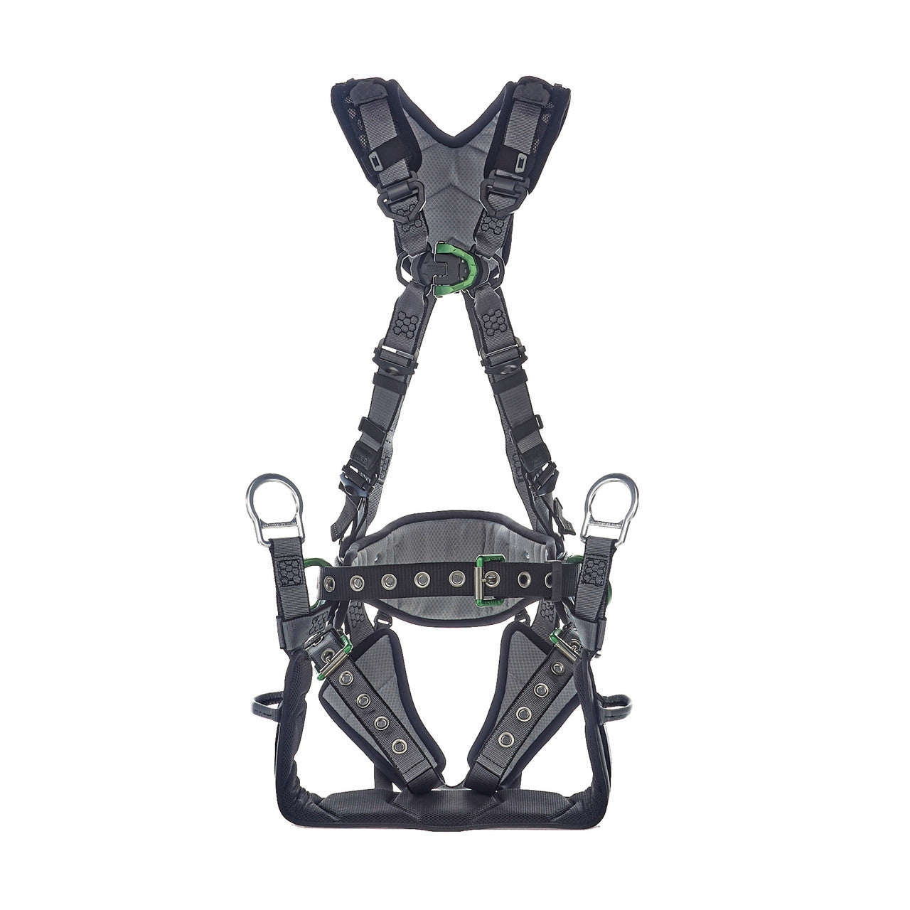 MSA V-FIT™ Tower Full Body Harness Back, Chest & Hip D-Rings, Tongue Buckle Leg and Belt Straps, Shoulder & Leg Padding