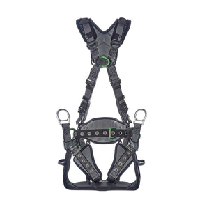 MSA V-FIT™ Tower Full Body Harness Back, Chest & Hip D-Rings, Tongue Buckle Leg and Belt Straps, Shoulder & Leg Padding