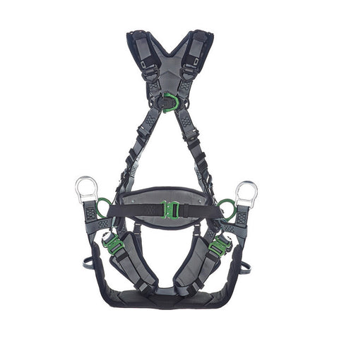 MSA V-FIT™ Tower Full Body Harness, Back, Chest & Hip D-Rings, Quick-Connect Leg and Belt Straps, Shoulder & Leg Padding