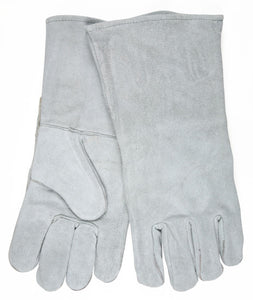MCR Safety Welding - Leather Welding Work Gloves - Gray Select B Grade Shoulder Leather - Wing Thumb - Box of 12