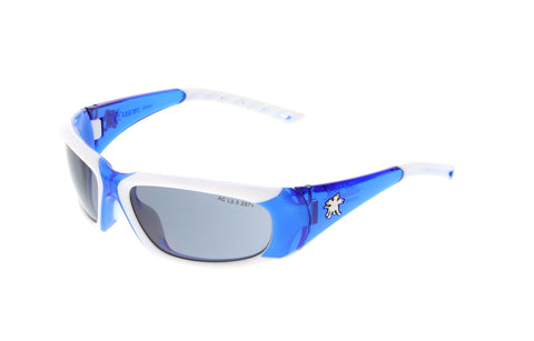 MCR ForceFlex® FF3 Safety Glasses - Gray Lens - Blue/White Frame - Duramass Anti-Fog Coating - Box of 12 - Part# FF322AF