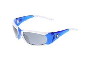 MCR ForceFlex® FF3 Safety Glasses - Silver Mirror Lens - Blue/White Frame - Duramass Hard Coating - Box of 12 - Part# FF327