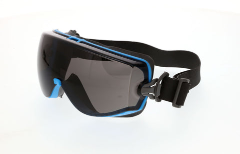 MCR Hydroblast­® HB3 Safety Goggles - Gray Lens - Blue Frame - MAX6 Anti-Fog Coating - Rubber Strap - Box of 12 - Part# HB1322PF