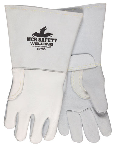MCR Safety Welding - Pearl Gray Grain Elkskin - Cotton / Foam Lined Back - Box of 12