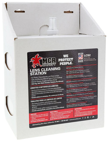 MCR Lens Cleaning Station - 16 Ounce Solution in Spray Bottle - 4 Boxes of 300 Tissues - For Plastic, Polycarbonate, and Glass Lenses - Part# LCS2