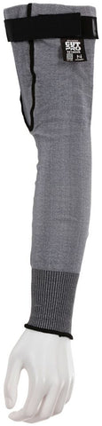 MCR Safety CutPro® Sleeves - 15 Gauge Gray HyperMax® HPPE - Adjustable Hook and Loop Bicep - Cut and Abrasion Resistant - 18 Inch Length - Adjustable Upper Arm for a More Personal Fit - Box of 10 - Part# 92185VR