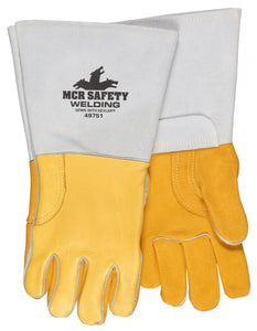 MCR Safety Welding - Premium Gold Grain Elkskin Leather - Cotton / Foam Lined Back - Box of 12