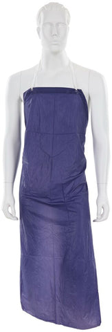 MCR Blue Vinyl Apron - 6 mil Thickness - 35 Inch Width x 48 Inch Length - Sewn Edges - Light Protection Against Non-Hazardous Liquids and Sprays - Box of 12 - Part# O63S5