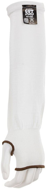MCR Safety CutPro® Sleeves - 18 Gauge White HyperMax® HPPE Fabric - 14 Inch Length with Thumb Slot - Elastic Upper Sleeve for Better Fit - Lightweight, Cool, and Comfortable - Box of 10 - Part# 921480
