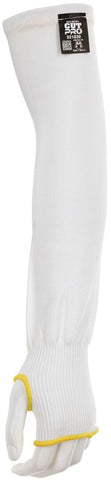 MCR Safety CutPro® Sleeves - 13 Gauge White HyperMax® HPPE Fabric - 18 Inch Length with Thumb Slot - Elastic Upper Sleeve for Better Fit - Cool and Comfortable - Box of 10 - Part# 921830