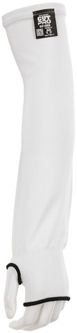 MCR Safety CutPro® Sleeves - 15 Gauge White HyperMax® HPPE Fabric - 18 Inch Length with Thumb Slot - Elastic Upper Sleeve for Better Fit - Cool and Comfortable - Box of 10 - Part# 921850