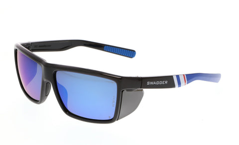 MCR Swagger® SR2 Series Safety Glasses - Blue Diamond Mirror Polarized Lens - MAX36 Dual Coating - Part# SR238BZDC