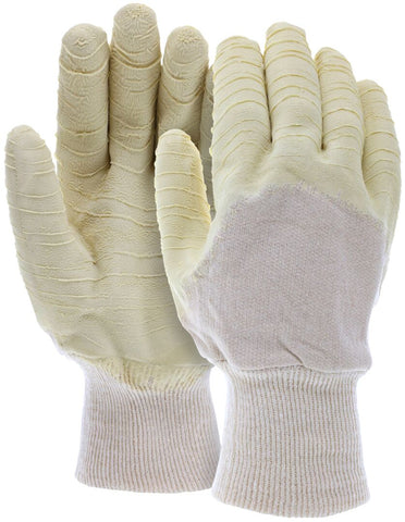 MCR Rubber Coated Work Gloves - Crinkle Texture Finish - Comfortable Knit Wrists - Jersey Lining - Latex Rubber Coating Provides Exceptional Grip - Box of 12