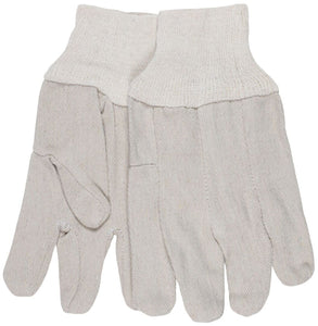 MCR Cotton Canvas Work Gloves - Clute Pattern with Knit Wrist - Cotton Polyester Blend Wing Thumb - 12 Ounce Cotton Canvas Fabric - Box of 12