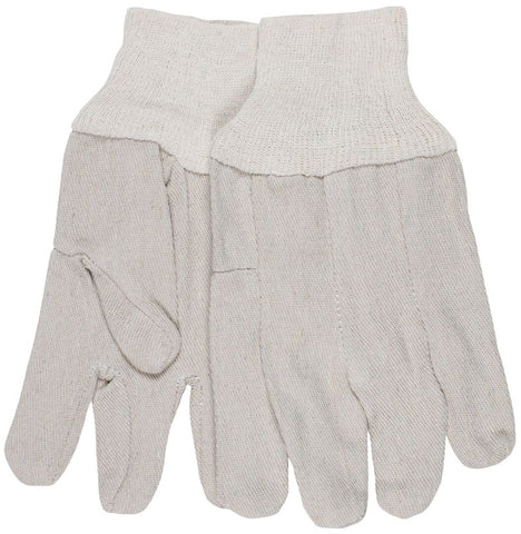 MCR Cotton Canvas Work Gloves - Clute Pattern with Knit Wrist - Cotton Polyester Blend Wing Thumb - 12 Ounce Cotton Canvas Fabric - Box of 12