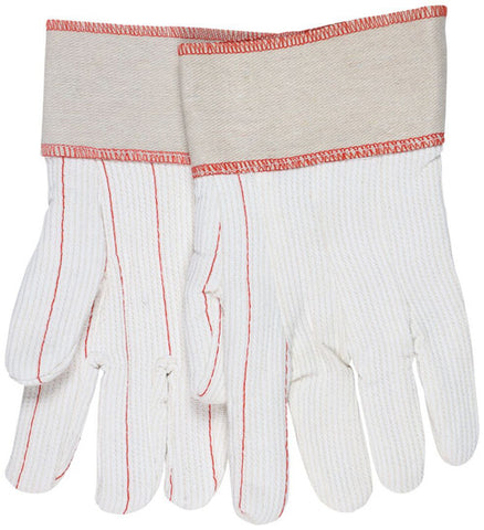 MCR Double Palm Work Gloves - 18 Ounce Corded Cotton Polyester Blend - Clute Pattern with Straight Thumb - Safety Cuff - Good for Applications Requiring Low Heat Protection - Box of 12