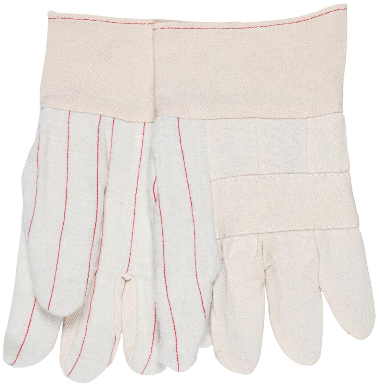 MCR Hot Mill Work Gloves - 24-Ounce Cotton Fabric - 2.5-Inch Band Top - Knuckle Strap - Recycled Liner - Regular Weight - Heat Resistant Cotton Work Gloves - Box of 12