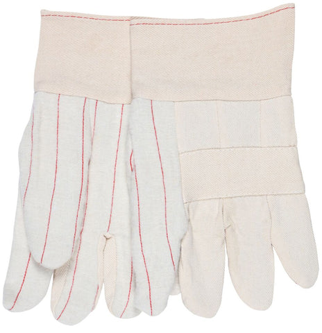 MCR Hot Mill Work Gloves - 24-Ounce Cotton Fabric - 2.5-Inch Band Top - Knuckle Strap - Recycled Liner - Regular Weight - Heat Resistant Cotton Work Gloves - Box of 12
